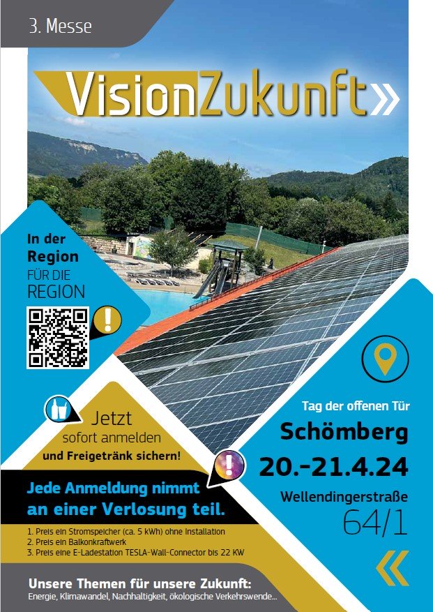 Messeflyer zur 3. Messe Vision Zukunft mit allen Informationen und Ablauf